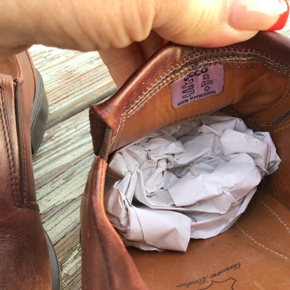 Ecco Men's Brown Leather Slip-On Loafers Size 44 - Picture 9 of 11